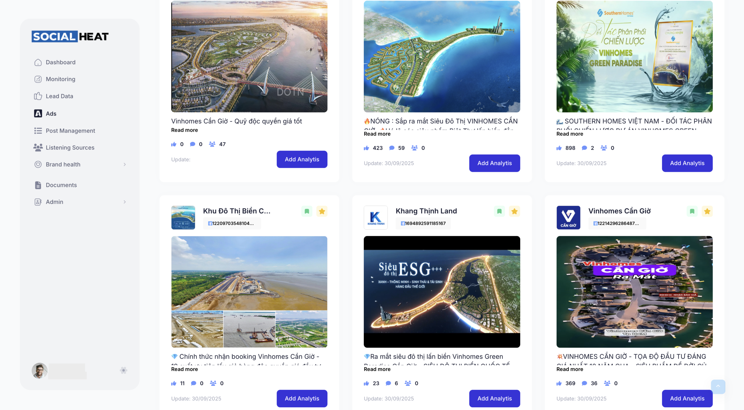 Quảng cáo của Dự án trên Facebook